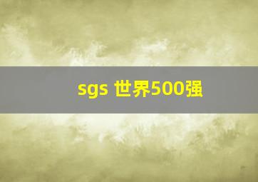 sgs 世界500强